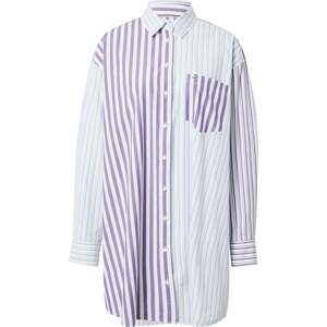 Tommy Jeans Košilové šaty světlemodrá / fialová / bílá