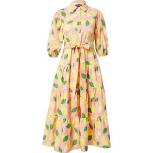 Kate Spade Košilové šaty žlutá / zelená / světle růžová