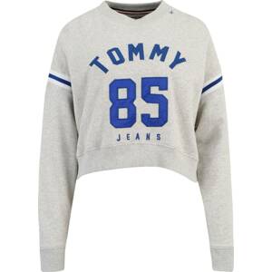 Tommy Jeans Mikina modrá / šedý melír / bílá
