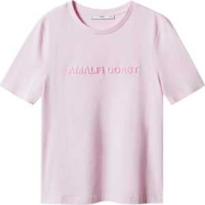 MANGO Tričko 'AMALFI' světle růžová