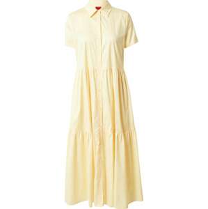 HUGO Košilové šaty 'Kennish' pastelově žlutá