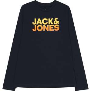 Jack & Jones Junior Tričko 'WALLACE' námořnická modř / zlatě žlutá / světle žlutá