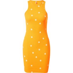 ONLY Letní šaty 'FENJA' oranžová / bílá