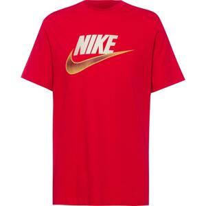 Nike Sportswear Tričko 'Futura' kari / červená / burgundská červeň / bílá