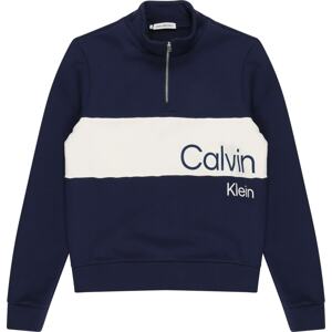 Calvin Klein Jeans Mikina krémová / tmavě modrá
