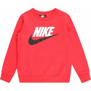 Nike Sportswear Mikina svítivě červená / černá / bílá
