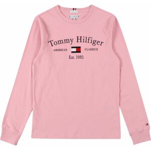 TOMMY HILFIGER Tričko noční modrá / růžová / ohnivá červená / bílá