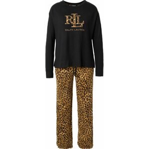 Lauren Ralph Lauren Pyžamo velbloudí / hnědá / starorůžová / černá