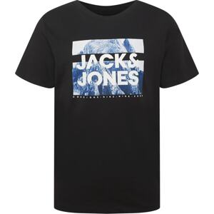 JACK & JONES Tričko 'ALFIE' modrá / černá / bílá