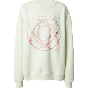 Calvin Klein Jeans Mikina 'GALAXY' pastelově zelená / červenofialová / bílá