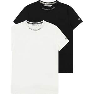 Calvin Klein Jeans Tričko 'INTARSIA' šedá / černá / bílá