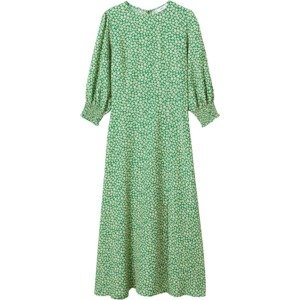 MANGO Šaty 'Carol' krémová / světle zelená