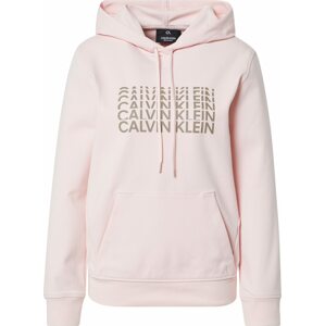 Calvin Klein Sport Sportovní mikina khaki / růžová