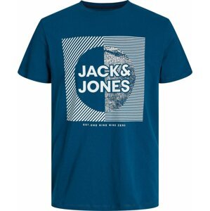JACK & JONES Tričko 'STEIN' marine modrá / bílá