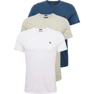 Tričko Abercrombie & Fitch béžová / námořnická modř / bílá