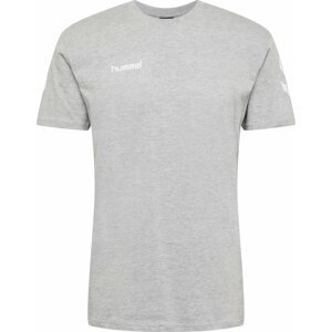 Funkční tričko Hummel šedý melír / bílá