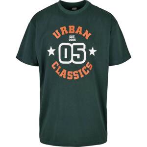 Tričko Urban Classics zelený melír / jasně oranžová / bílá