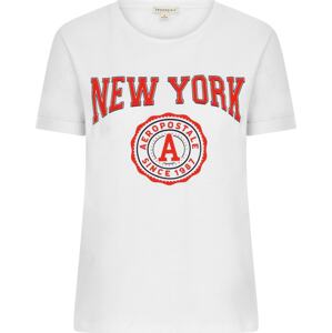 Tričko 'New York' AÉROPOSTALE ohnivá červená / černá / bílá