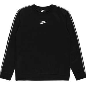 Mikina 'REPEAT' Nike Sportswear černá / bílá