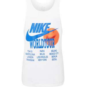 Tričko 'World Tour' Nike Sportswear nebeská modř / oranžová / černá / bílá