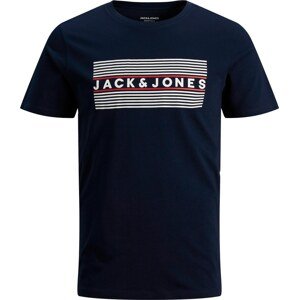 Tričko Jack & Jones Junior námořnická modř / karmínově červené / bílá