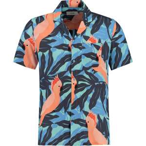 Košile 'Tropical Cockatoo' Shiwi modrá / námořnická modř / světlemodrá / meruňková / broskvová