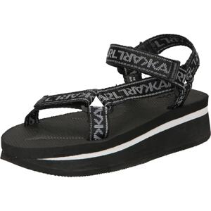 Páskové sandály 'VELOCITA' Karl Lagerfeld černá / bílá