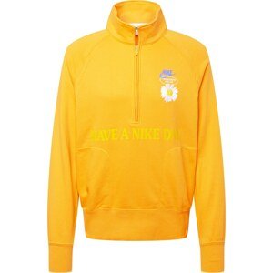 Mikina Nike Sportswear modrá / kari / světle žlutá / bílá