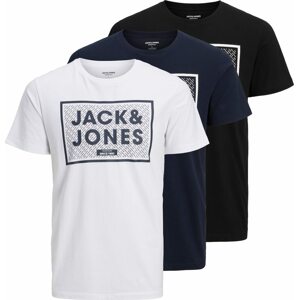 Tričko 'HARRISON' jack & jones námořnická modř / černá / bílá