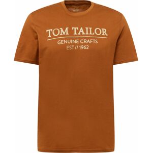 Tričko Tom Tailor starobéžová / rezavě hnědá