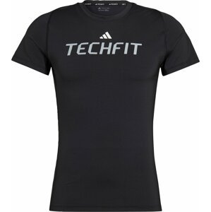 Funkční tričko 'Techfit Graphic' adidas performance černá / bílá