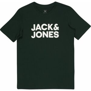 Tričko 'ECORP' Jack & Jones Junior jedle / bílá