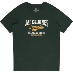 Tričko Jack & Jones Junior tmavě šedá / oranžová / bílá
