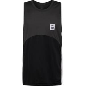 Funkční tričko Nike tmavě šedá / černá / bílá