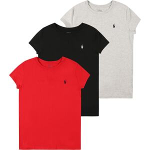 Tričko Polo Ralph Lauren šedý melír / červená / černá