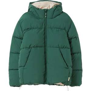 Zimní bunda Bershka smaragdová