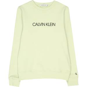 Mikina Calvin Klein Jeans světle zelená / černá