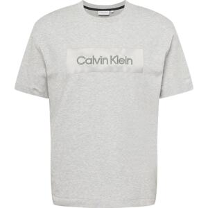 Tričko Calvin Klein stříbrně šedá / světle šedá