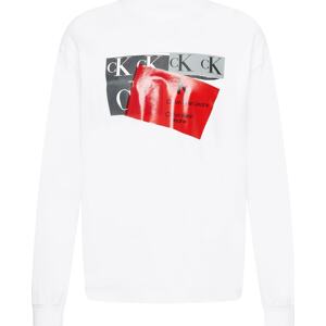 Tričko 'DISRUPTED' Calvin Klein Jeans antracitová / červená / bílá