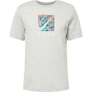 Funkční tričko Nike azurová / šedý melír / lososová / bílá
