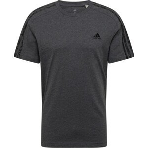 Funkční tričko 'Essentials 3-Stripes' ADIDAS SPORTSWEAR šedý melír / černá