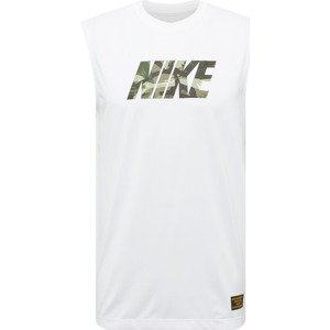 Funkční tričko Nike zelená / khaki / světle zelená / bílá