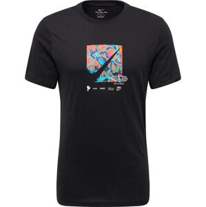 Funkční tričko Nike tyrkysová / lososová / černá / bílá