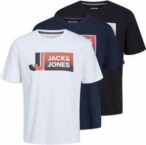 Tričko 'LOGAN' jack & jones námořnická modř / červená / černá / bílá