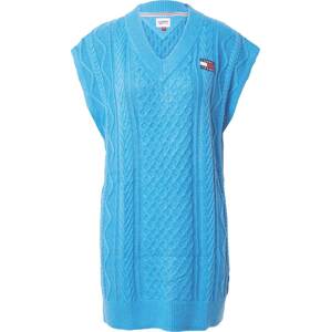 Úpletové šaty Tommy Jeans námořnická modř / nebeská modř / červená / bílá