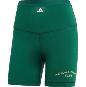 Sportovní kalhoty 'Sports Club High-Waist' adidas performance béžová / tmavě zelená / bílá