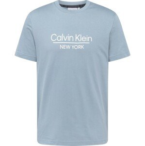 Tričko Calvin Klein chladná modrá / bílá