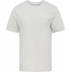 Funkční tričko 'Essentials Embroidered Small Logo' ADIDAS SPORTSWEAR šedý melír / bílá