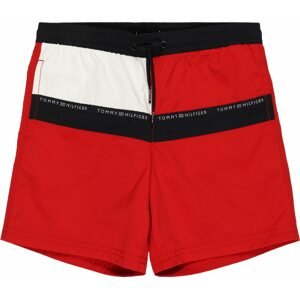 Plavecké šortky Tommy Hilfiger ohnivá červená / černá / bílá