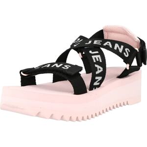 Sandály Tommy Jeans pastelově růžová / černá / bílá